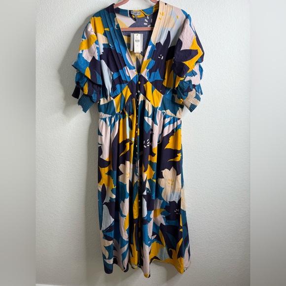 NWT Anthropologie Conditions Apply Ronika Maxi
Dress Puff Sleeve Floral Print XL - Picture 7 of 16